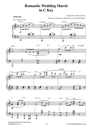Romantic Wedding March - Short Version in C Key by Miranda Wong (arr. Miranda Wong)