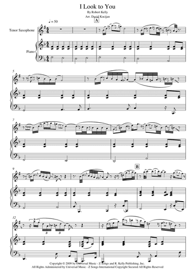I Look To You (arr. David Kocijan)