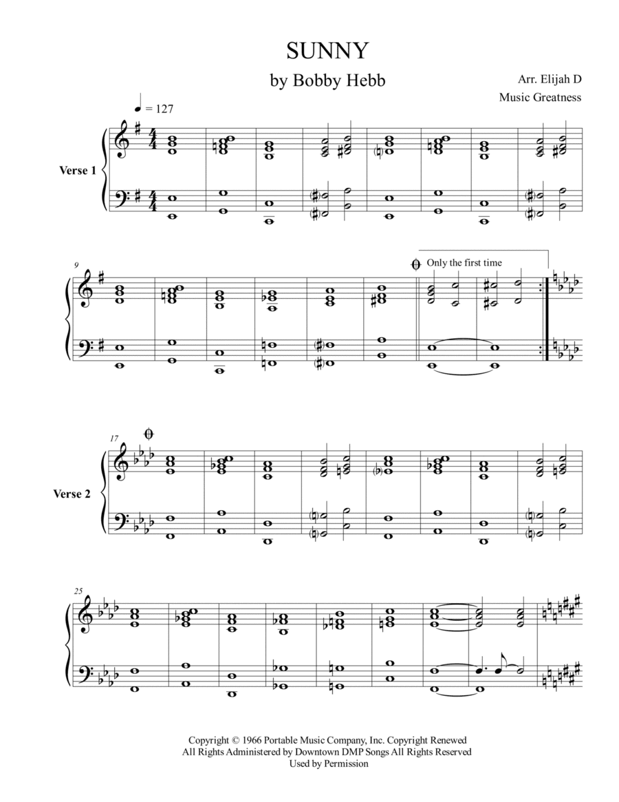 Sunny (arr. Music Greatness)