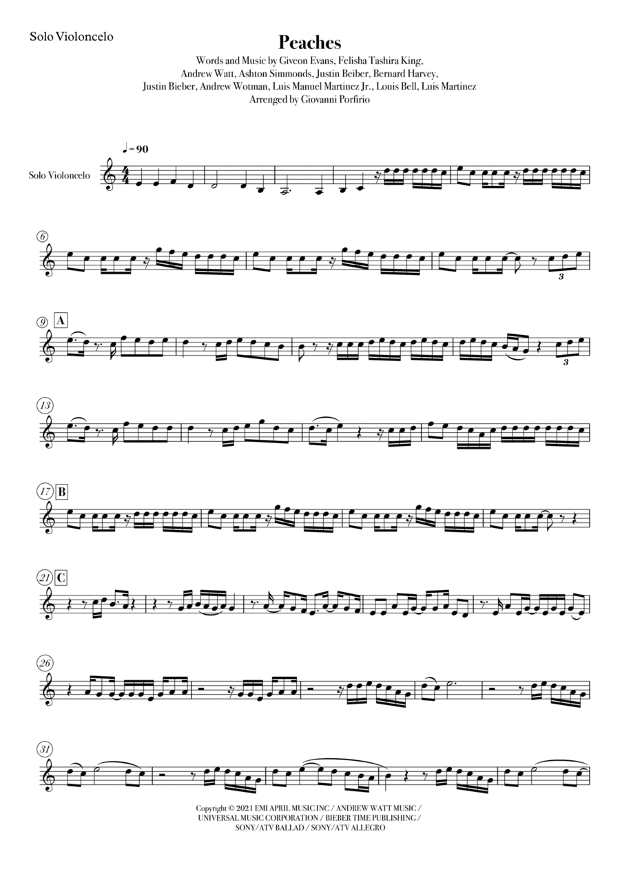 Peaches (arr. Giovanni Porfirio)