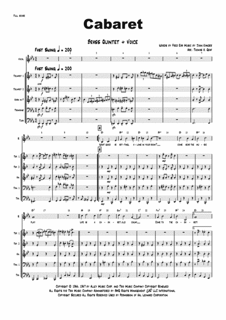 Cabaret (arr. Thomas H. Graf)