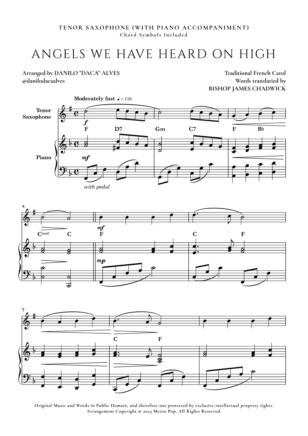 Angels We Have Heard On High (arr. Danilo "Daca" Alves)