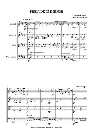 Prelude in E minor - F. Chopin (arr. Daniel de la Rosa Oliva)