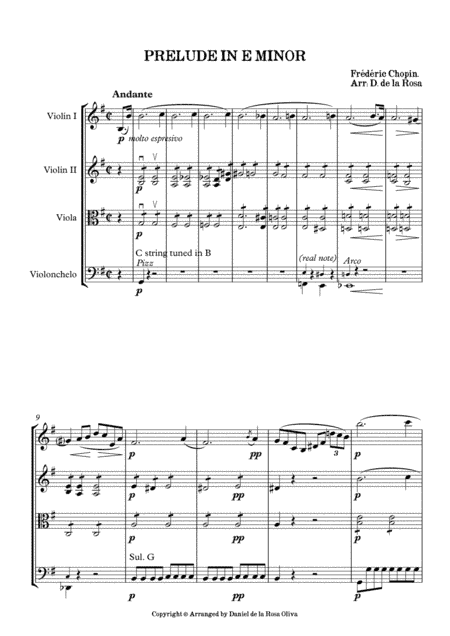 Prelude in E minor - F. Chopin (arr. Daniel de la Rosa Oliva)