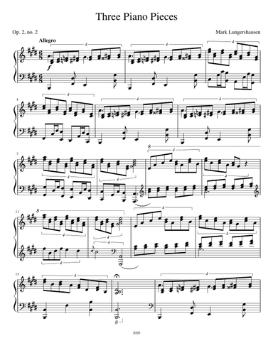 Three Piano Pieces, number 2