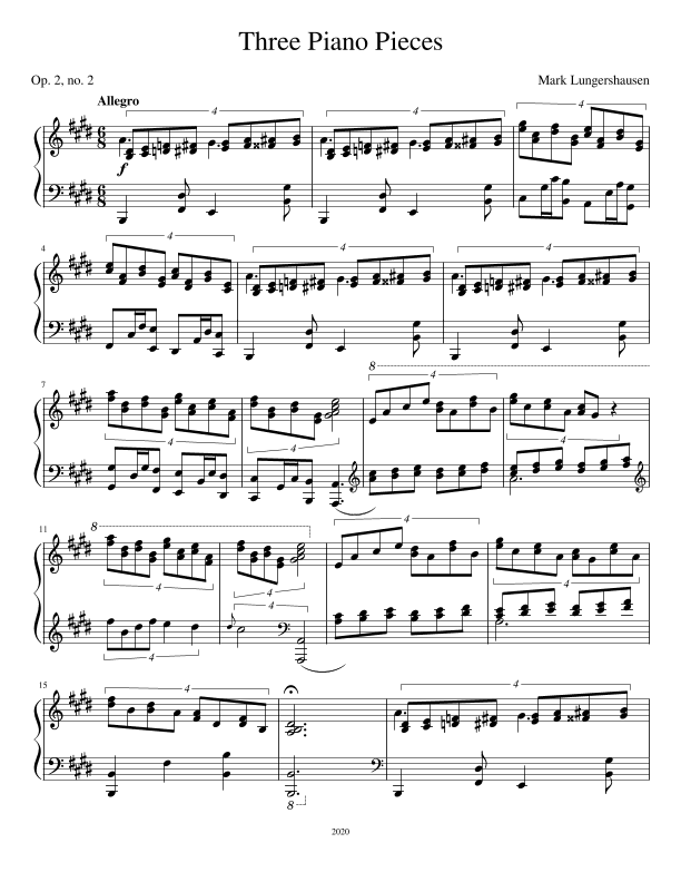 Three Piano Pieces, number 2