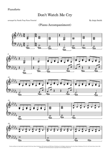 Don't Watch Me Cry (arr. Panda Trap Piano Tutorial)
