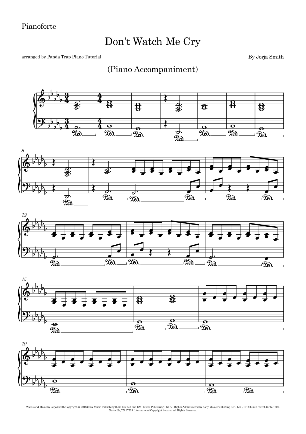 Don't Watch Me Cry (arr. Panda Trap Piano Tutorial)