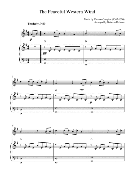 The Peaceful Western Wind (arr. Kaiserin Rebecca)