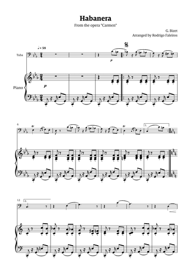Habanera (for solo tuba w/ piano accompaniment) (arr. Rodrigo Faleiros)