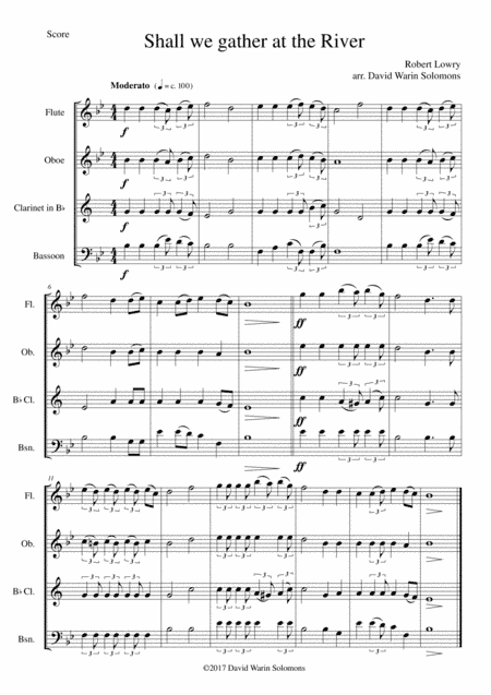 Shall we gather at the river for wind quartet (arr. David Warin Solomons)