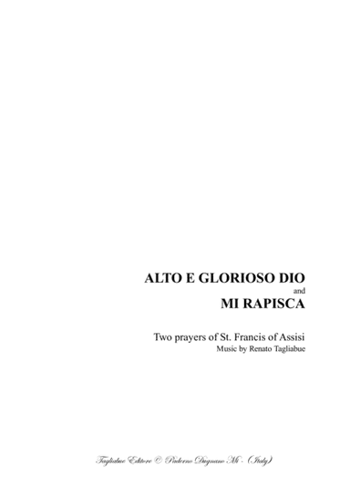 ALTO E GLORIOSO DIO - MI RAPISCA - Two prayers of St. Francis of Assisi