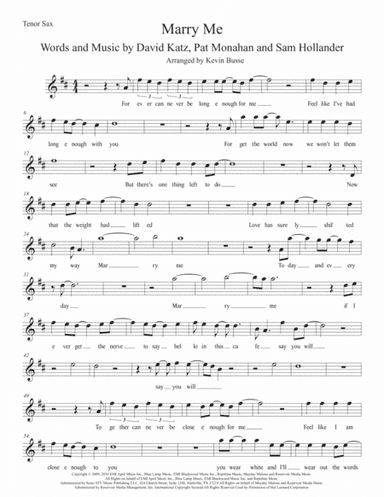 Marry Me (arr. Kevin Busse)