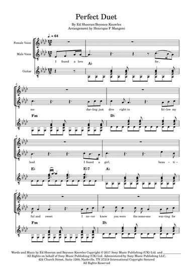 Perfect Duet (arr. Henrique F Mangoni)