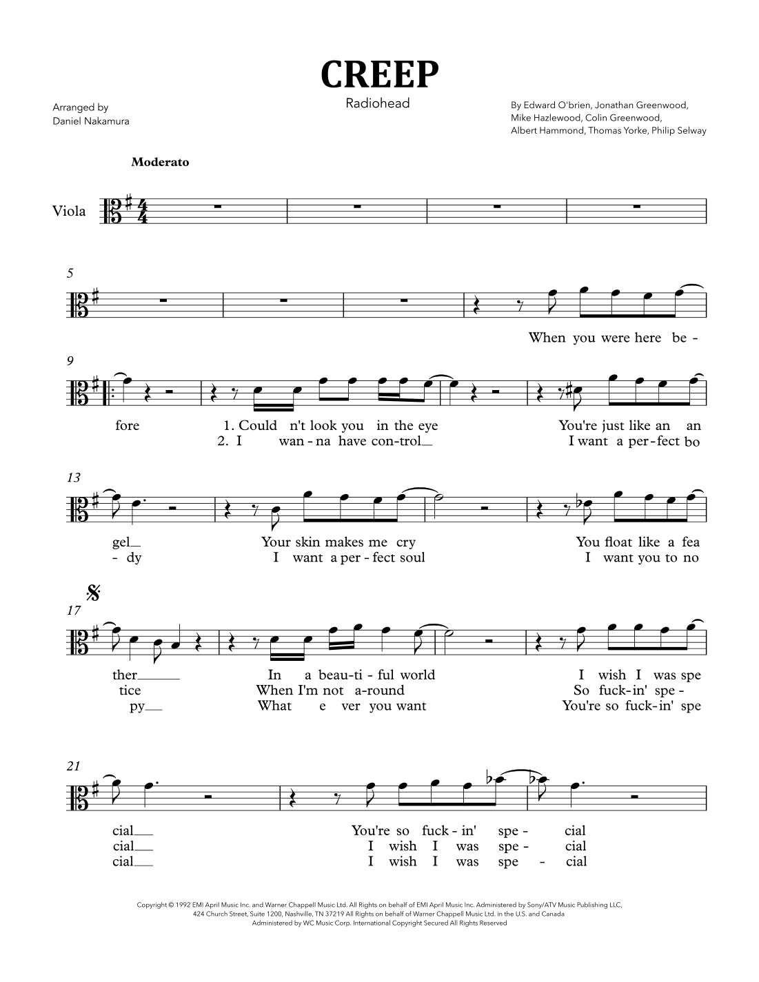 Creep (arr. Daniel Nakamura)