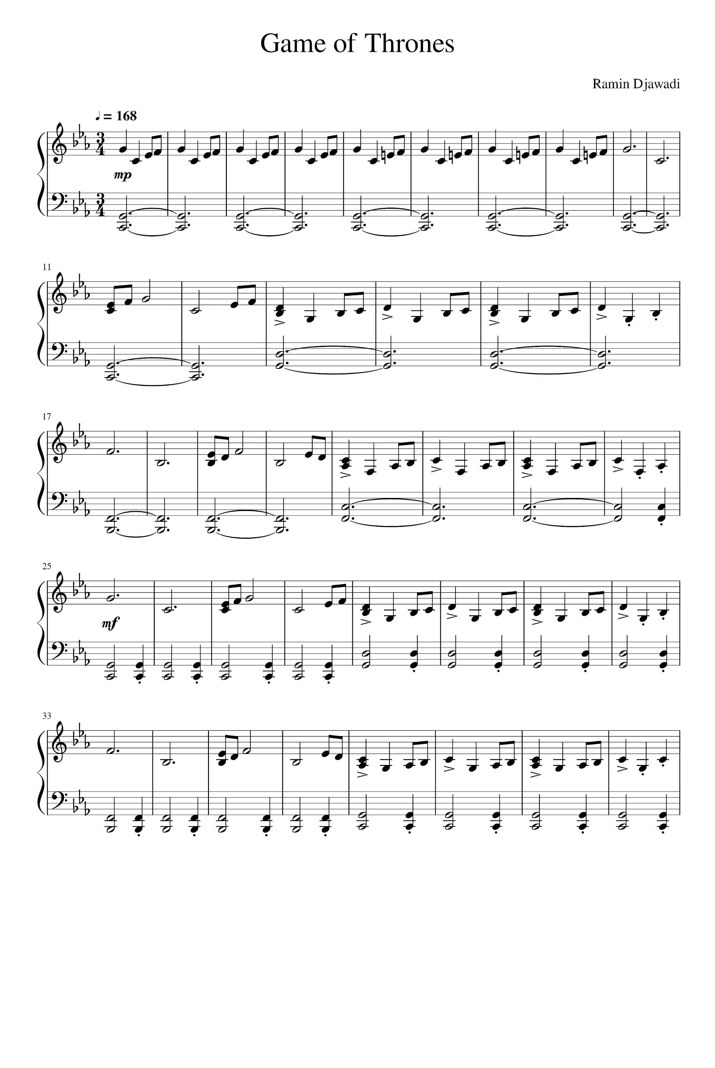 Game Of Thrones (arr. Ramin Djawadi)