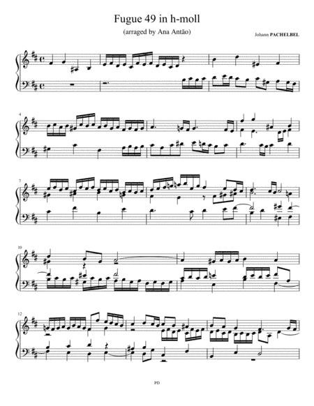 J. Pachelbel Fugue 49 in H-moll (arr. Ana Antão)