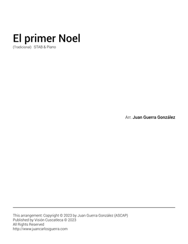 El primer Noel (arr. Juan Carlos Guerra González)
