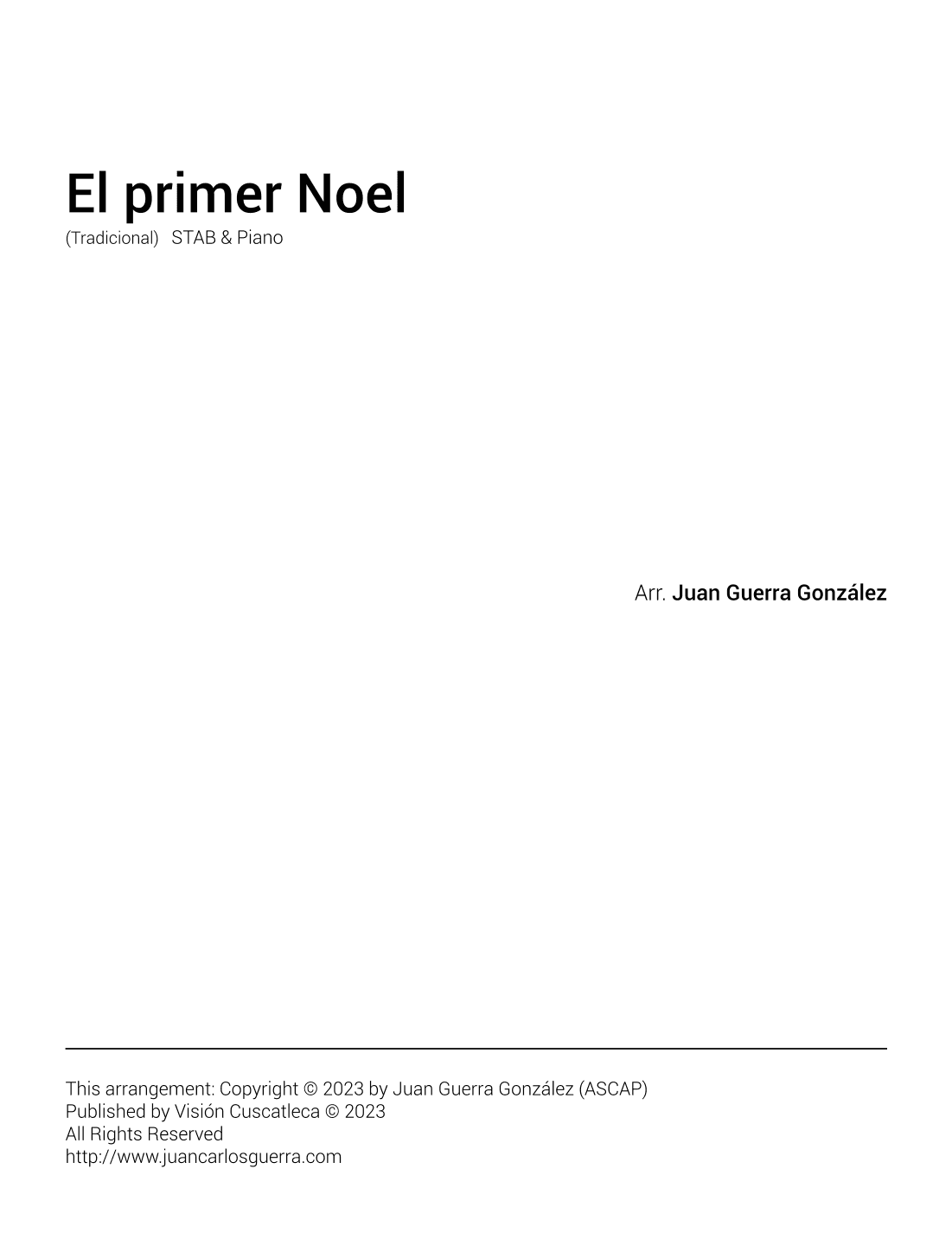 El primer Noel (arr. Juan Carlos Guerra González)