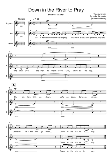 Down in the River to Pray - SAT a cappella (arr. Jake Alexander)