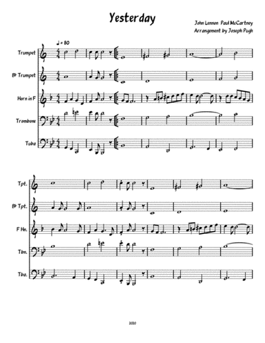 Yesterday (arr. Joseph Pugh)