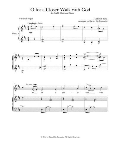 O for a Closer Walk with God (arr. Rachel Steffensmeier)