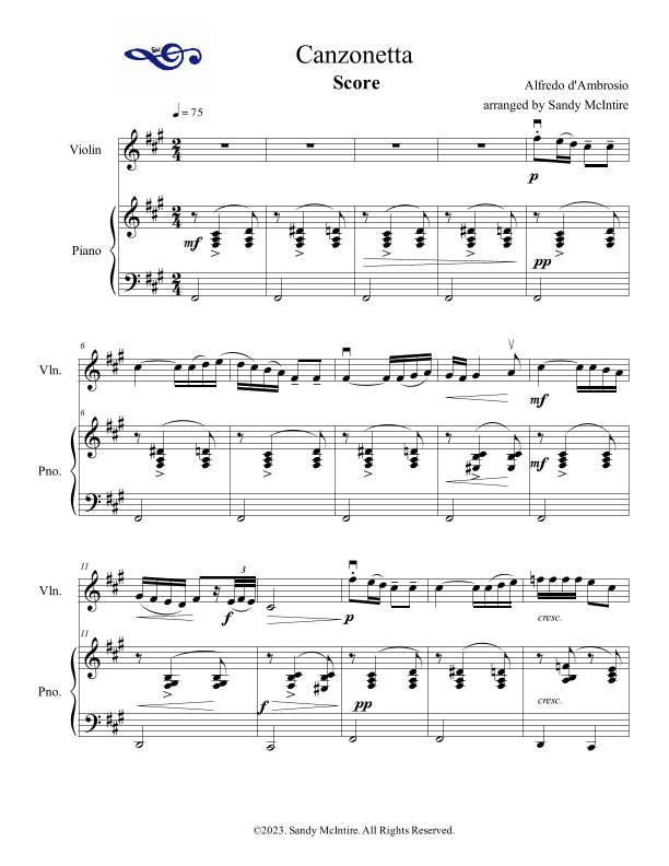 Canzonetta (arr. Sandy McIntire)