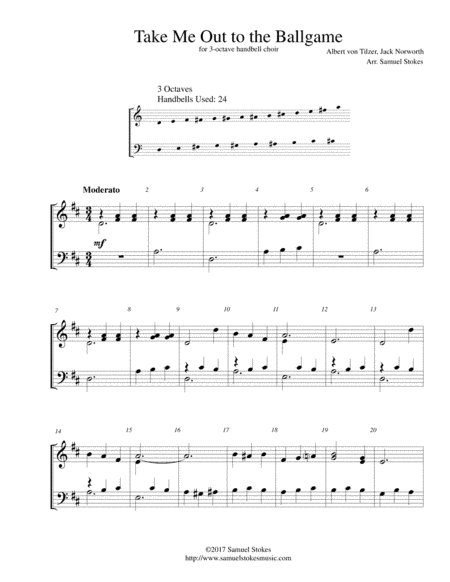 Take Me Out to the Ballgame - for 3-octave handbell choir (arr. Samuel Stokes)