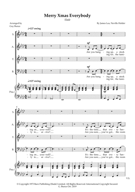 Merry Xmas Everybody (arr. Guy Bunce)
