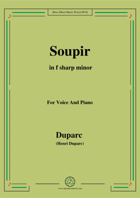 Duparc-Soupir in f sharp minor (arr. MSM)