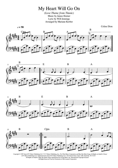 My Heart Will Go On (Love Theme from Titanic) (arr. Mariane Kerber)