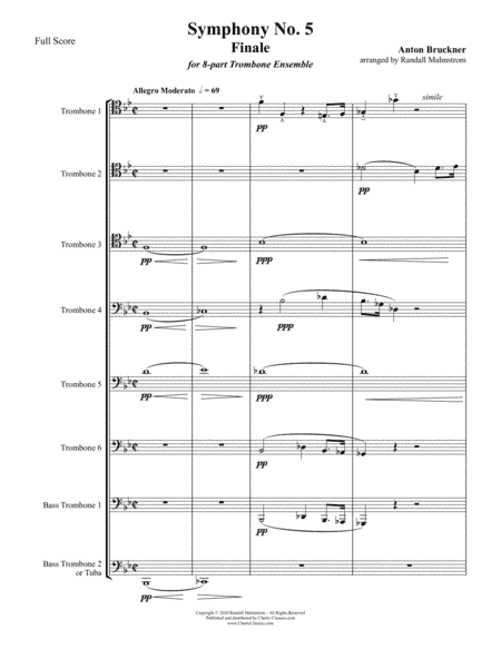 Symphony No. 5 Finale for 8-part Trombone Ensemble (arr. Randall Malmstroma)