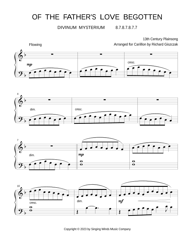 Of the Father's Love Begotten  (DIVINUM MYSTERIUM) (arr. Richard Giszczak)