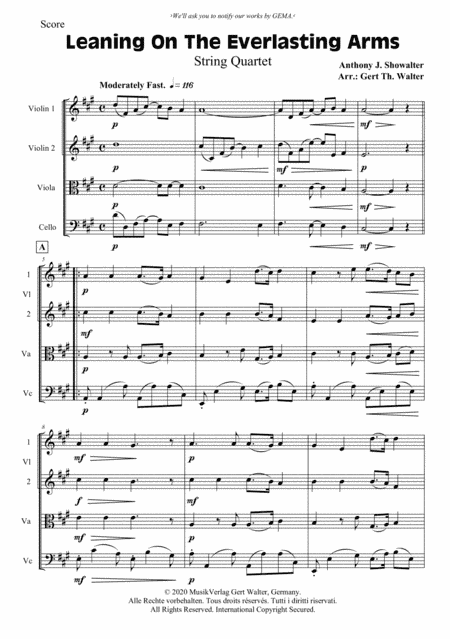 Leaning On The Everlasting Arms (arr. Gert Th. Walter)