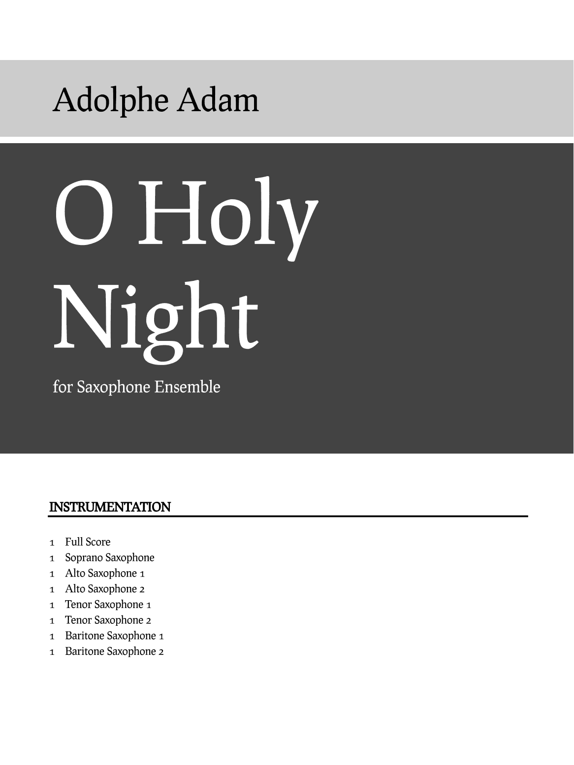 O Holy Night (arr. Luke Thunberg)