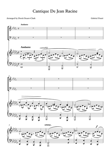 Cantique De Jean Racine (arr. Derek STUART-CLARK)