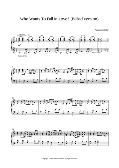 Who Wants To Fall In Love? (Ballad Version) - CrusaderBeach - Beautiful Piano Solo for Wedding