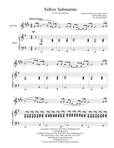 Yellow Submarine (arr. Samuel Stokes)