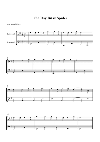 The Itsy Bitsy Spider (arr. André Nusa)