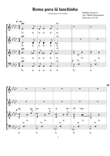 Rema para lá lanchinha (SATB a capella)