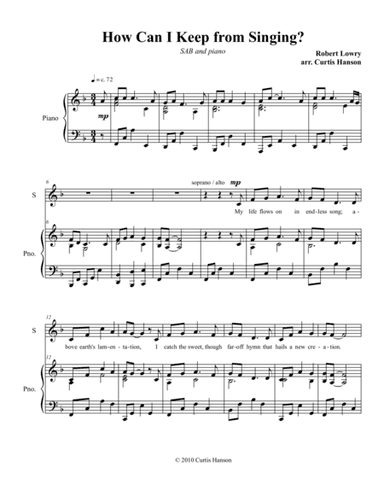 How Can I Keep from Singing? (SAB) (arr. Curtis Hanson)