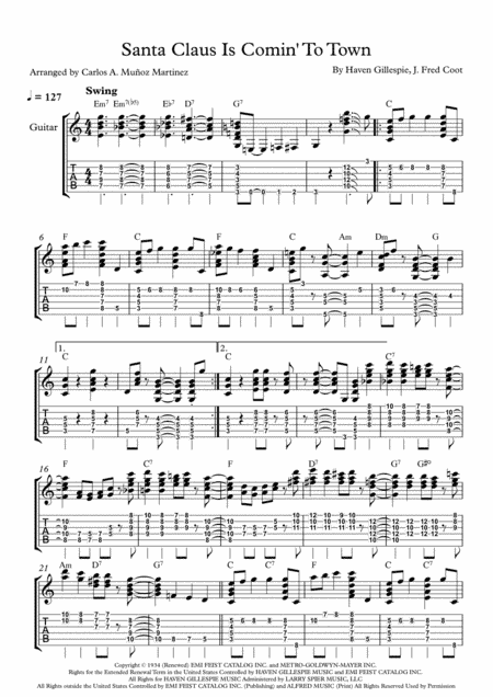 Santa Claus Is Comin' To Town (arr. Carlos Alberto Muñoz Martinez)