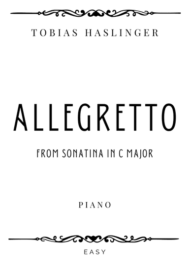 Haslinger - Allegretto from Sonatina in C Major - Easy (arr. Piacere Music Sheets)