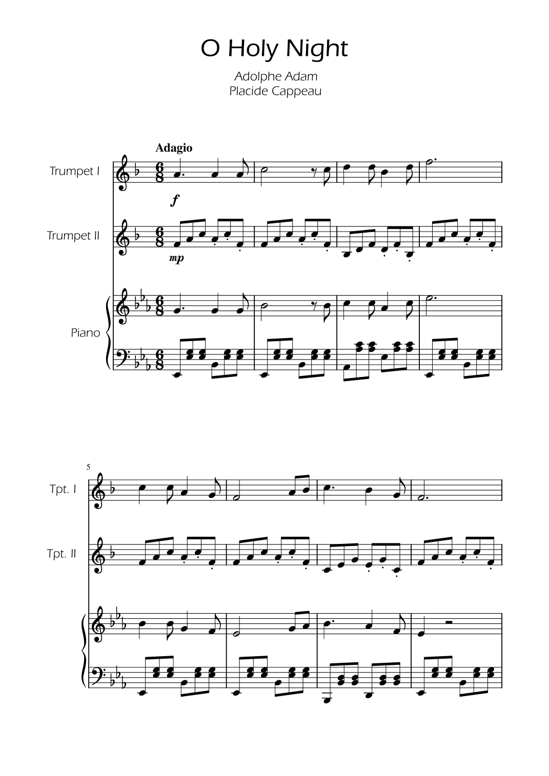 O Holy Night - Trumpet Duet w/ Piano (arr. Ygor Nunes)