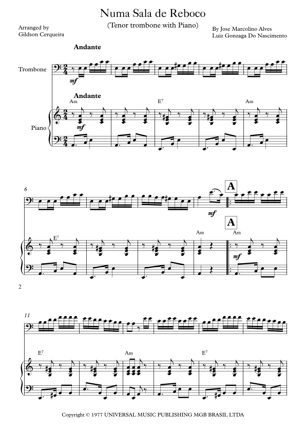 Numa Sala De Reboco (arr. Gildson Cerqueira)