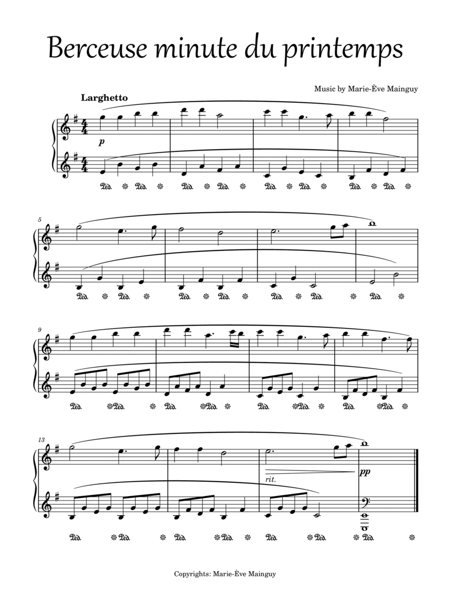 Berceuse minute du printemps