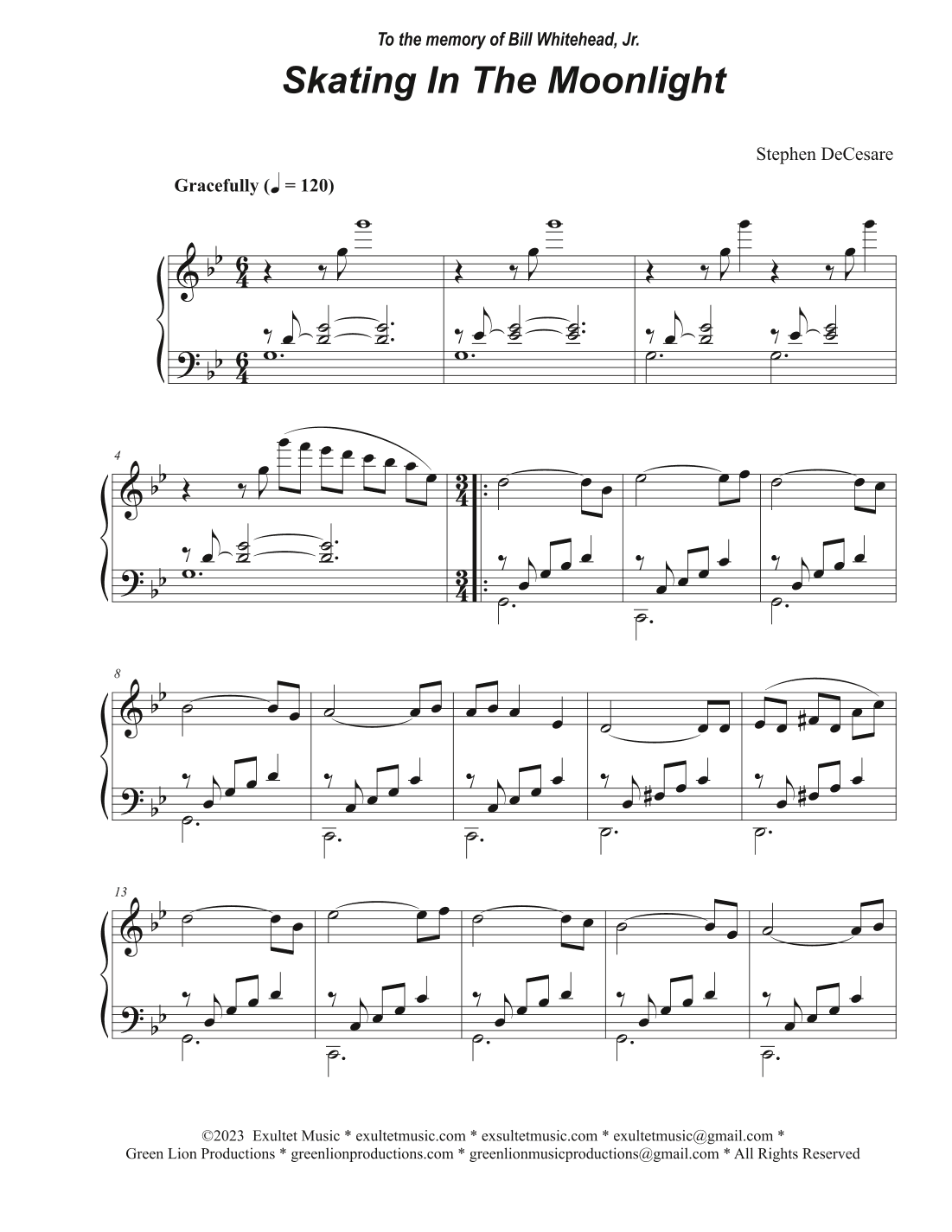 Skating In The Moonlight (Piano solo)