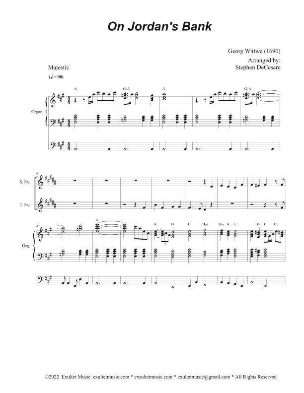 On Jordan's Bank (Duet for Soprano and Tenor Saxophone) (arr. Stephen DeCesare)