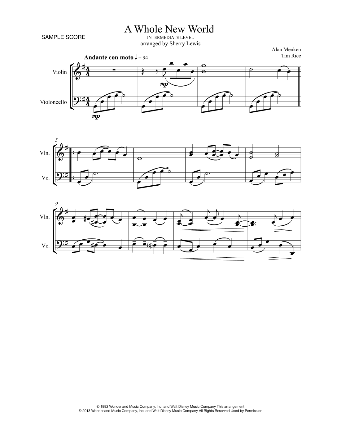 A Whole New World (arr. Sherry Lewis)
