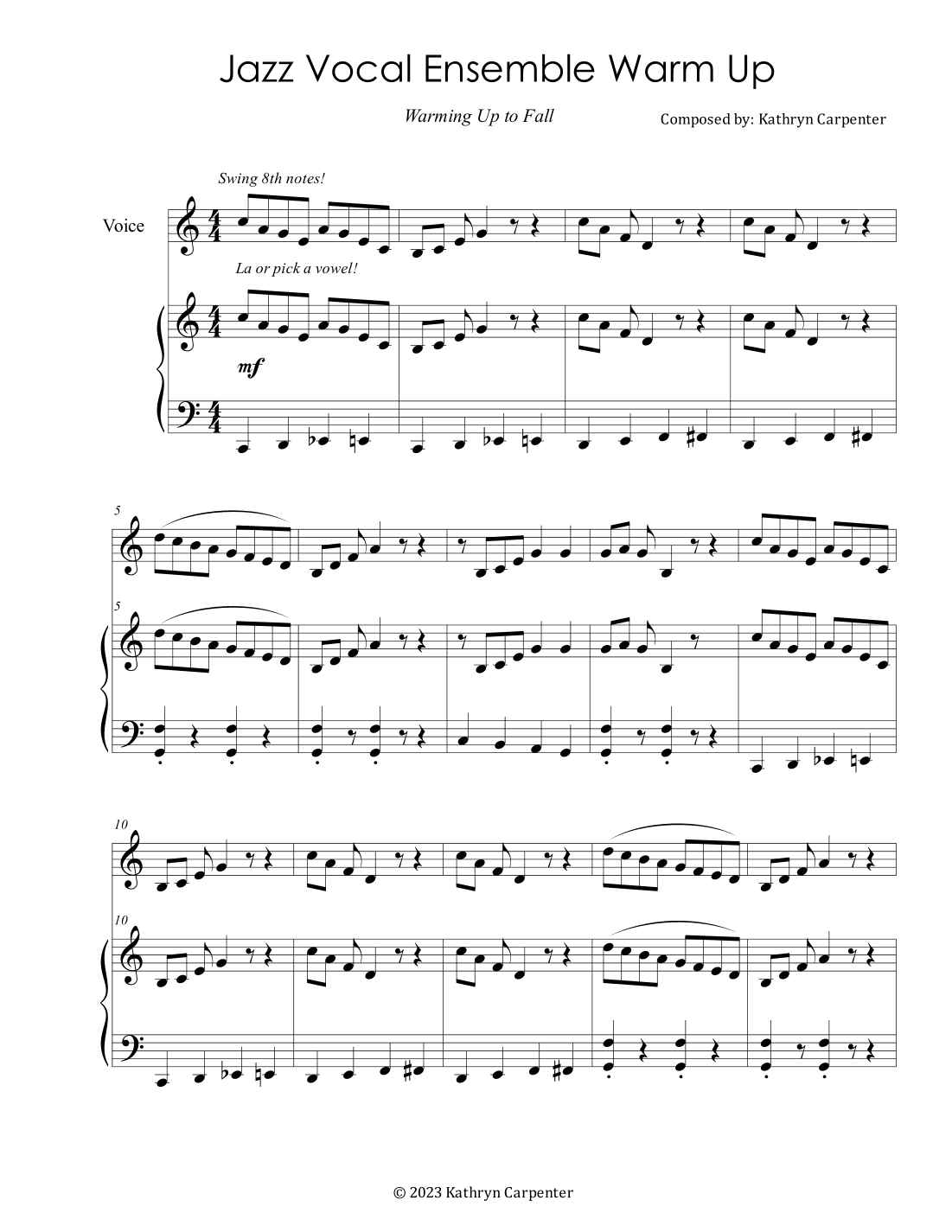 Jazz Vocal Ensemble Warm Up